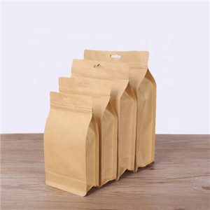 Different size flat bottom kraft paper pouch