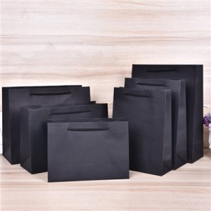 Factory wholesale black paper packaging bags