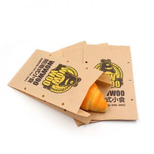 Greaseproof potato chips flat kraft paper bag
