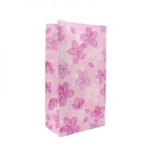 Imprinted flowers craft square bottom food paper bag