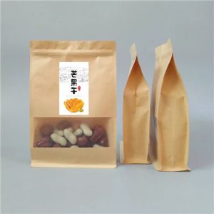 Kraft paper pouch with customized labels for dry food