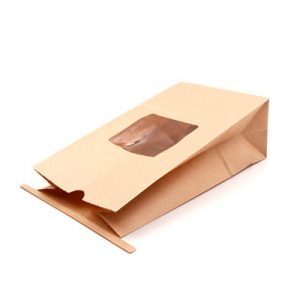 Stand up kraft food paper bag packing with window