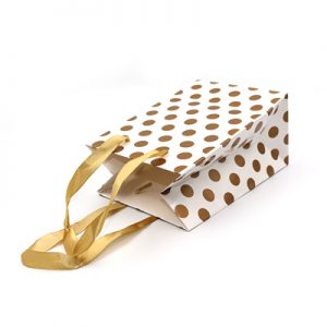 White printing polka dot gift kraft paper bags