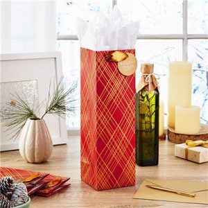 Wholesale cheap fancy tote art printed paper wine bag