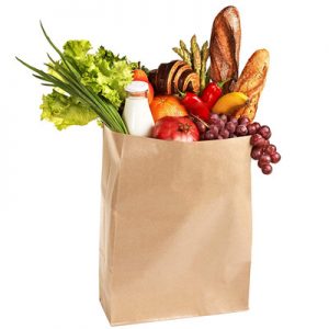 Brown kraft delivery paper bags for food takeaway