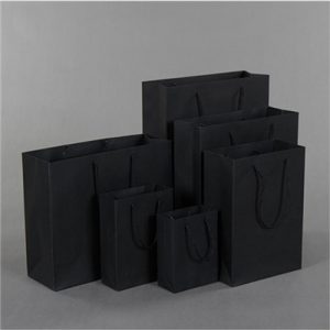 Competitive price recycle black shopping paper bag