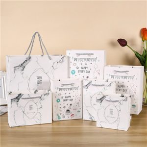 Factory price custom pattern white durable paper bag