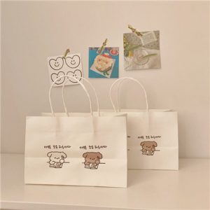 Hot sale customised brand logo craft paper shopping bag 2