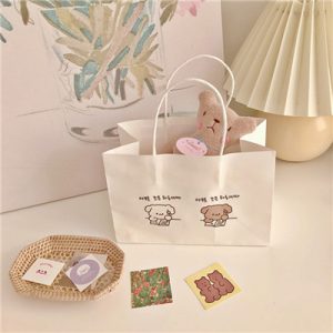Hot sale customised brand logo craft paper shopping bag 3