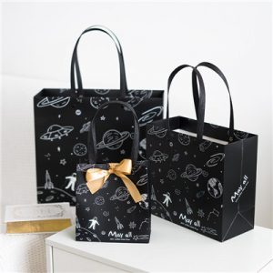 On sale custom logo starry sky pattern fancy paper gift bag