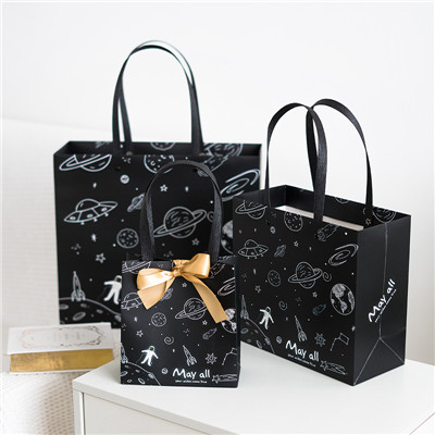 On sale custom logo starry sky pattern fancy paper gift bag
