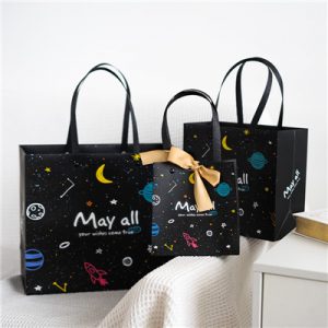 On sale custom logo starry sky pattern fancy paper gift bag