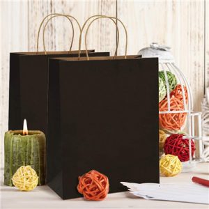 Wholesale black kraft paper bags with handles
