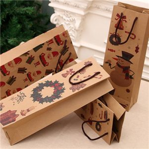 Wholesale custom brand logo kraft wine paper bag