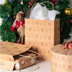 Wholesale tear-resistant christmas design gift paper bags